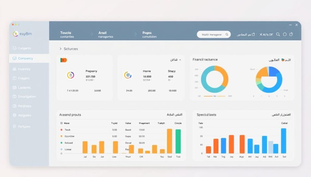 Dashboard du logiciel EasyBM avec fonctionnalités adaptées au marché marocain